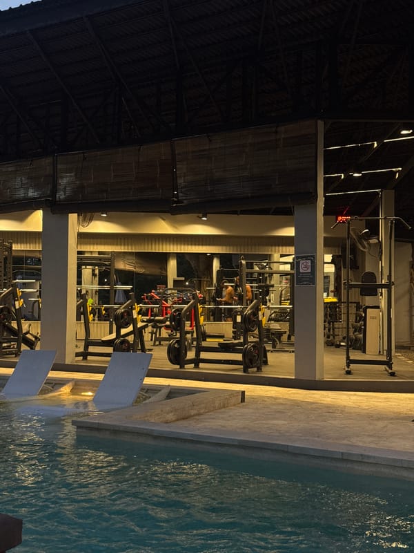 Gym activities and changing skies observed in Kuta Selatan