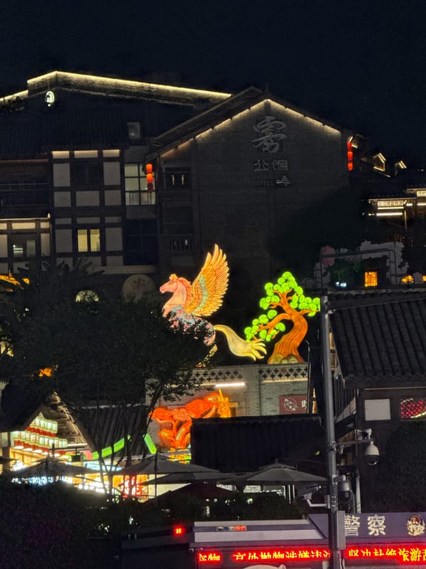 Nighttime illumination documented in Shapingba District waterfront area