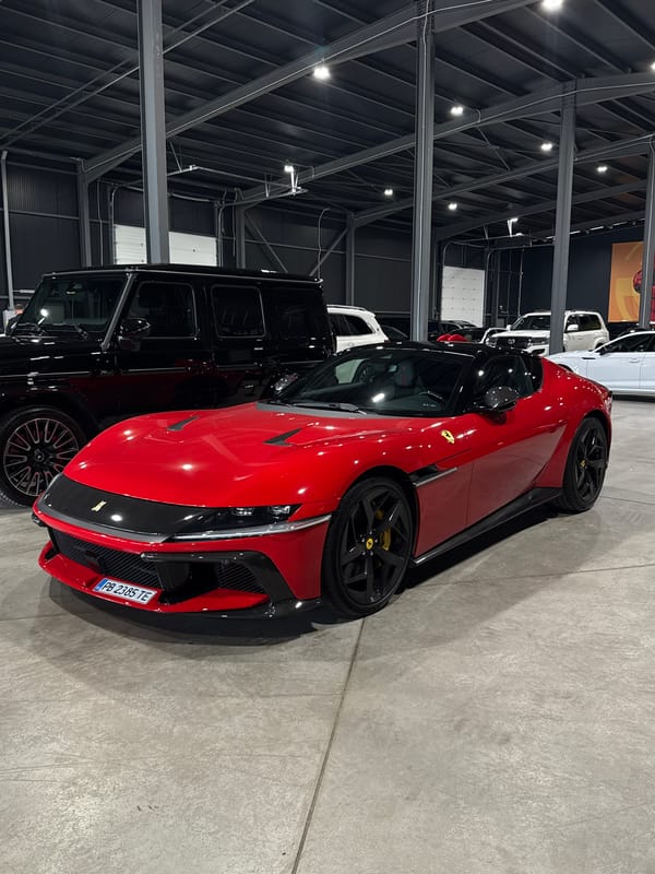 Luxury cars displayed in Plovdiv automotive showroom