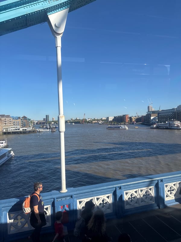 Sunny afternoon views captured at London's Tower Bridge