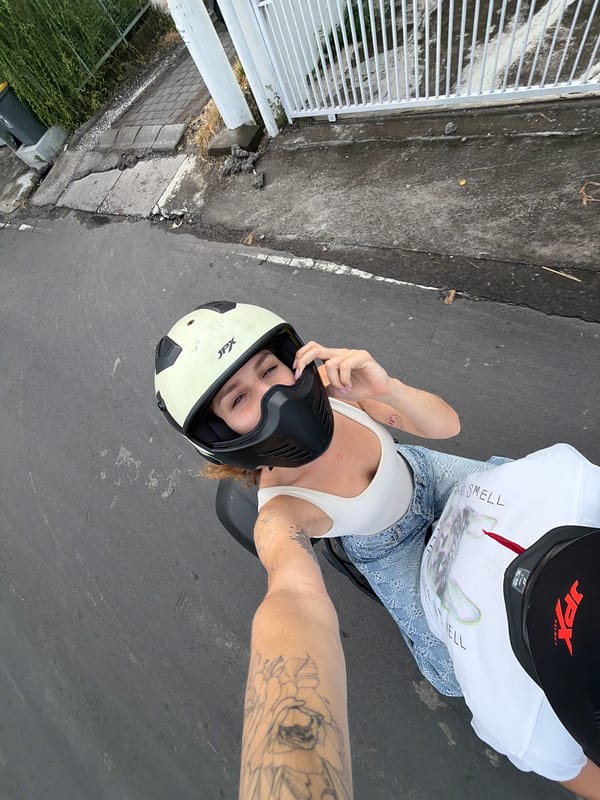 Motorcycle riders spotted in North Kuta, Indonesia early morning