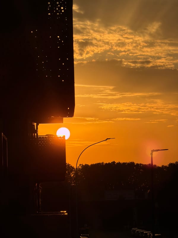 Golden-hour sunset over Strasbourg, selfies and skyline included