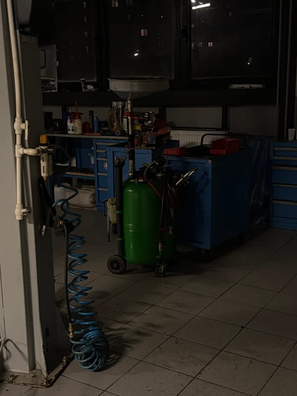 Garage workshop with tools and motorcycle documented in Izhevsk