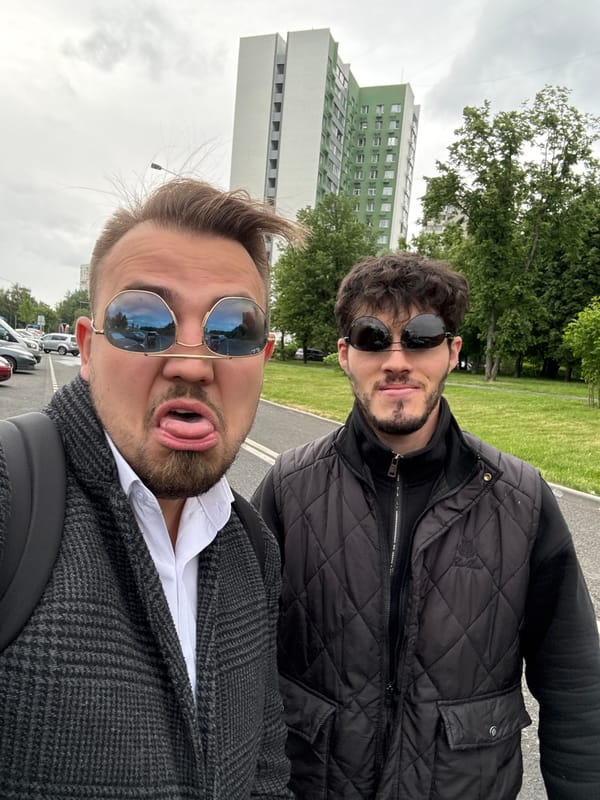 Man documents Moscow park visit with orange BMW selfies