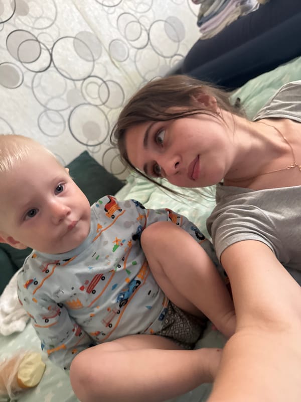Family enjoys quiet Sunday afternoon in small Russian town