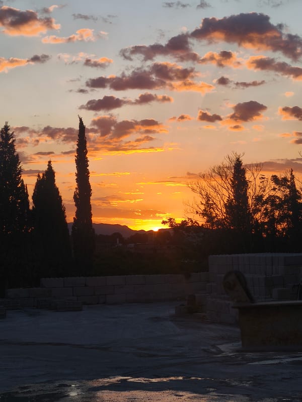 Sunset observed over industrial area near Bétera, Spain