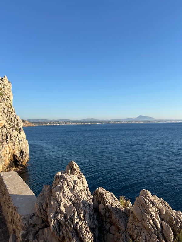 Sunset from the cliffs at Terrasini, Mediterranean stretching out below.