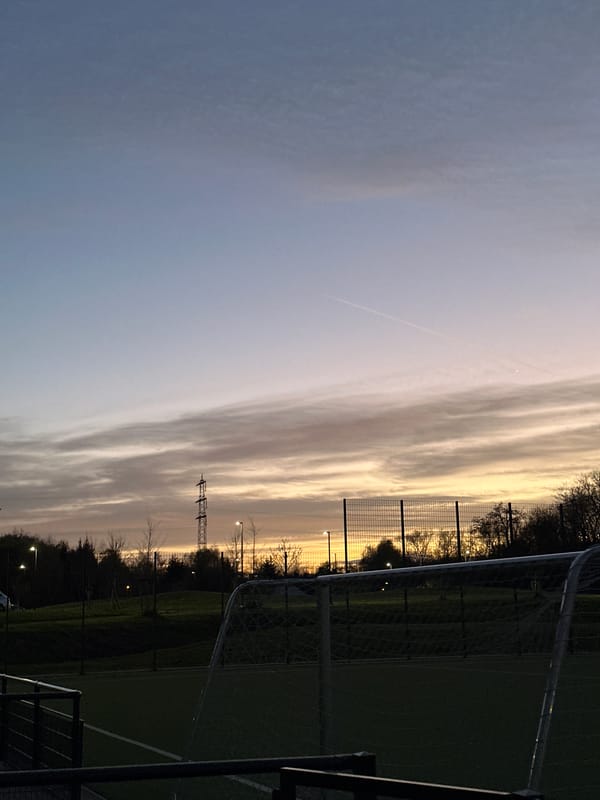 Twilight scenes captured across Essen sports areas