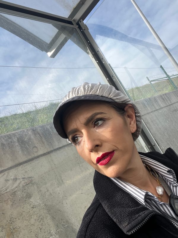 Person in distinctive clothing observed at glass structure in Luxembourg