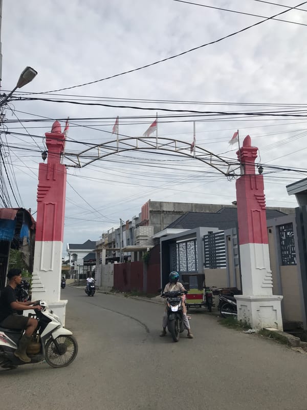 Street scenes captured across Lhokseumawe, Indonesia during morning hours
