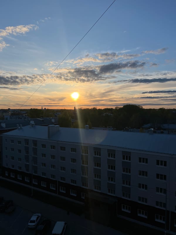Evening sunset documented from Vologda apartment building