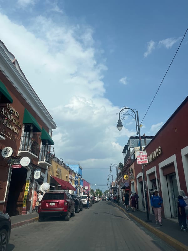 Street view photographed in Cholula, Mexico