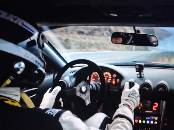 Race car cockpit and custom engine bay up close