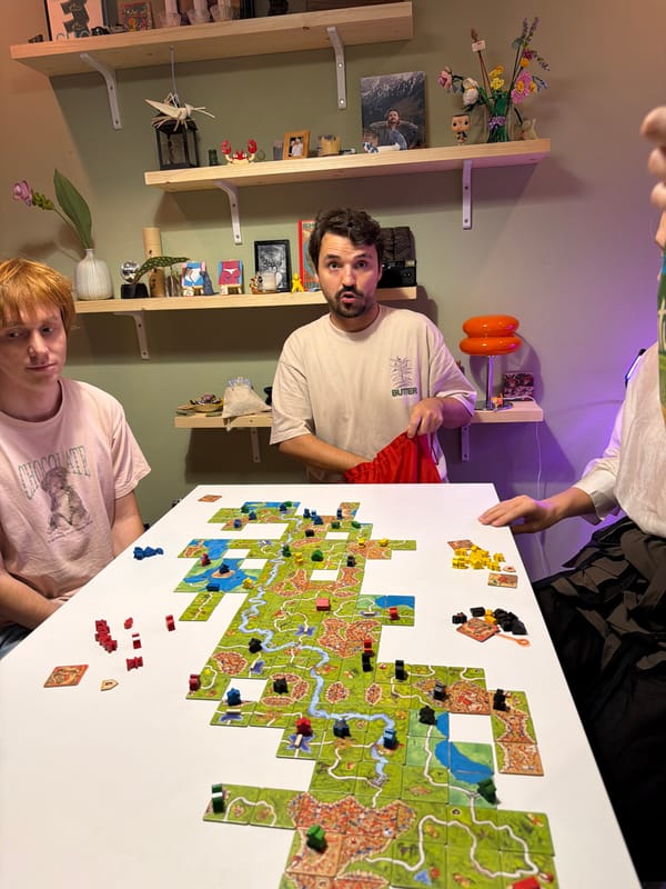 Afternoon Carcassonne session at a Chang Phueak home