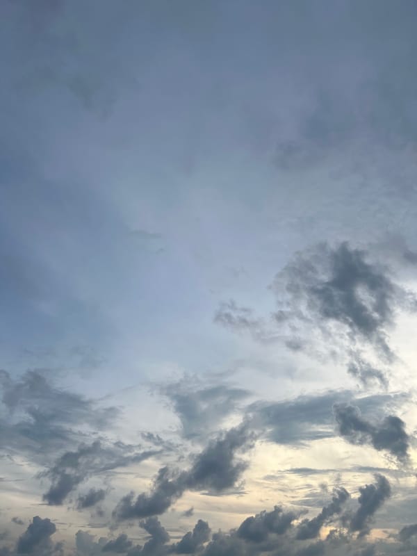 Stormy skies building over the South China Sea at dusk