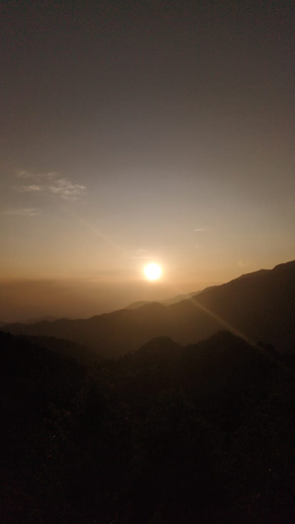 Sunset and mountain photography captured in Haini, India