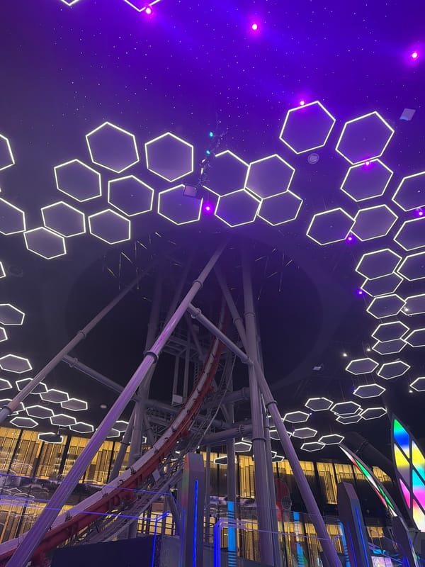 Inside IMG Worlds of Adventure's indoor roller coaster, Doha
