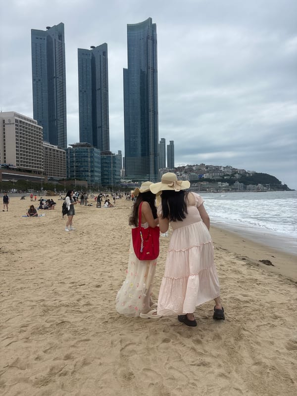 Quiet morning at Haeundae Beach, bulldozer and all
