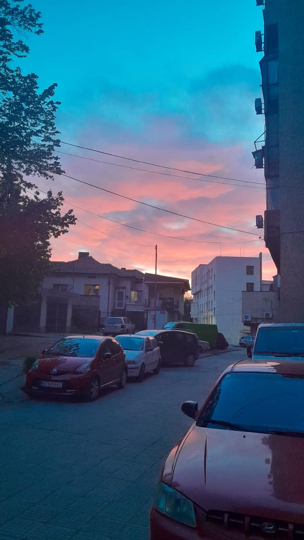 Twilight captured over Svishtov, Bulgaria street scene