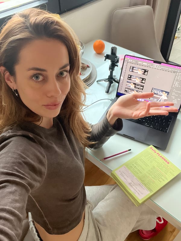Woman takes selfie at desk in Montenegro
