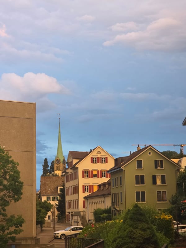 Storm clouds gather over Horgen on a summer evening
