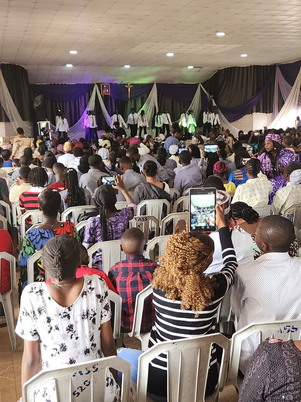 Synchronized stage performance at a church event in Nigeria