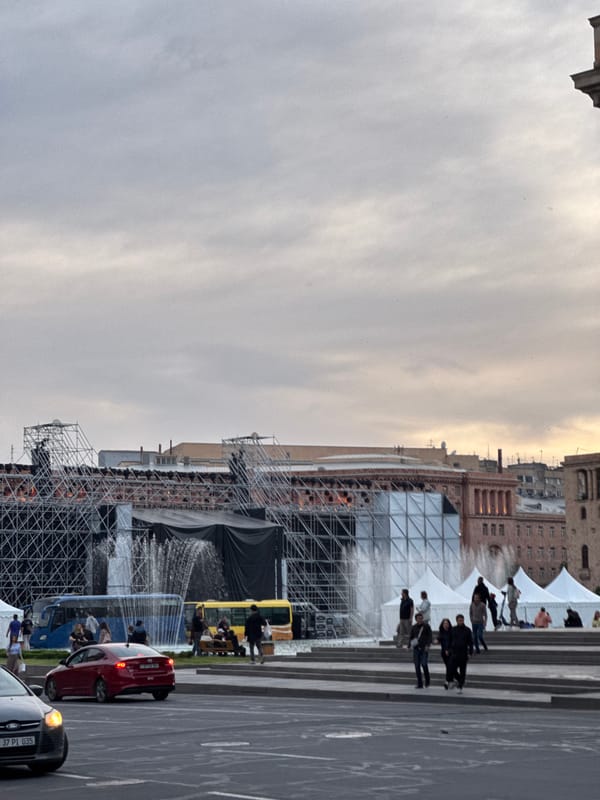 Stage construction underway at Yerevan's Republic Square