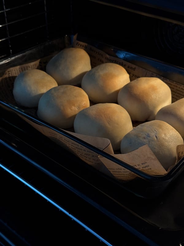 Baked goods observed on printed paper in Moscow oven
