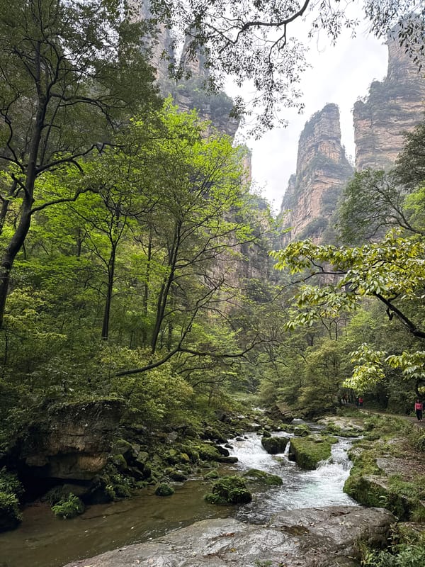 Witness documents Zhangjiajie's iconic rock formations under cloudy skies