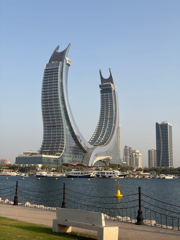 Lusail waterfront explored by car and on foot