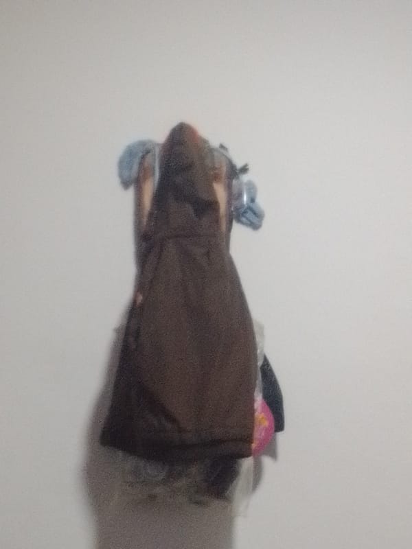 Cartoon on TV, coat on wall — a quiet moment indoors in Venezuela