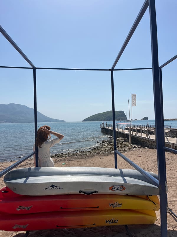 Morning beach scenes captured in Budva, Montenegro