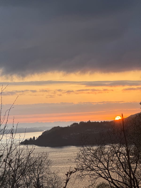 Sunset landscape photograph captured in Bergen, Norway