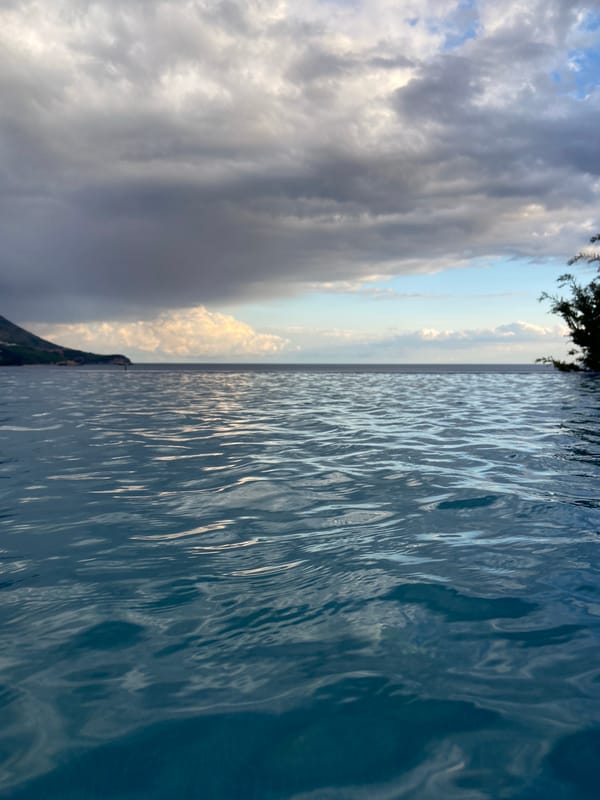 Sunset infinity pool moments captured at Montenegro coastal resort