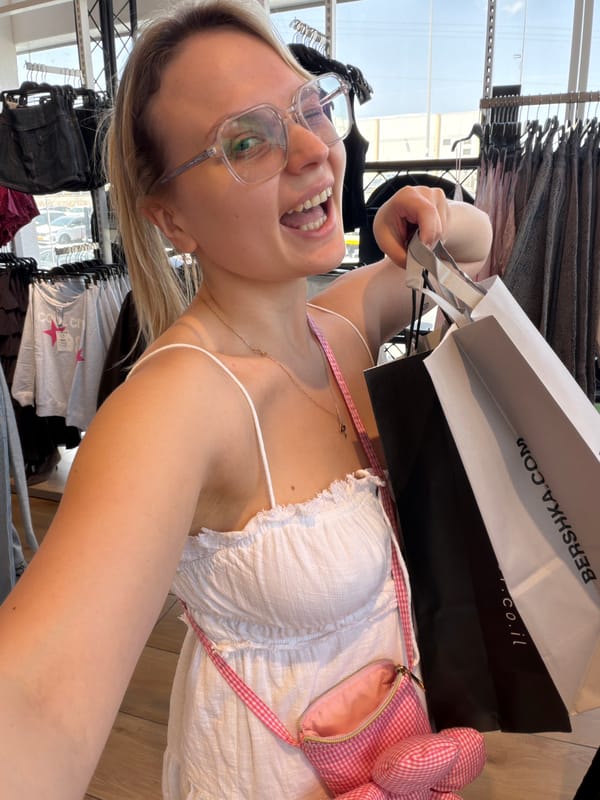 Woman shops at Bershka store in Eilat, Israel