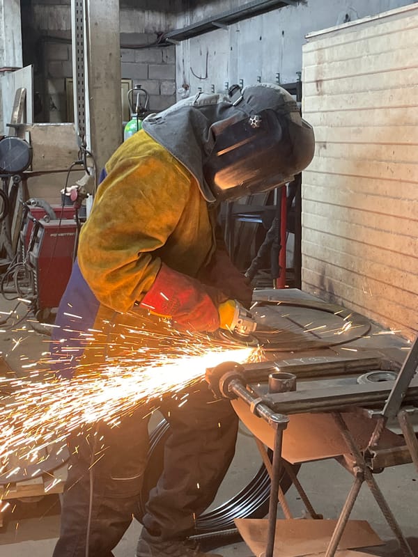 Early morning welding work observed in Zaljevo workshop