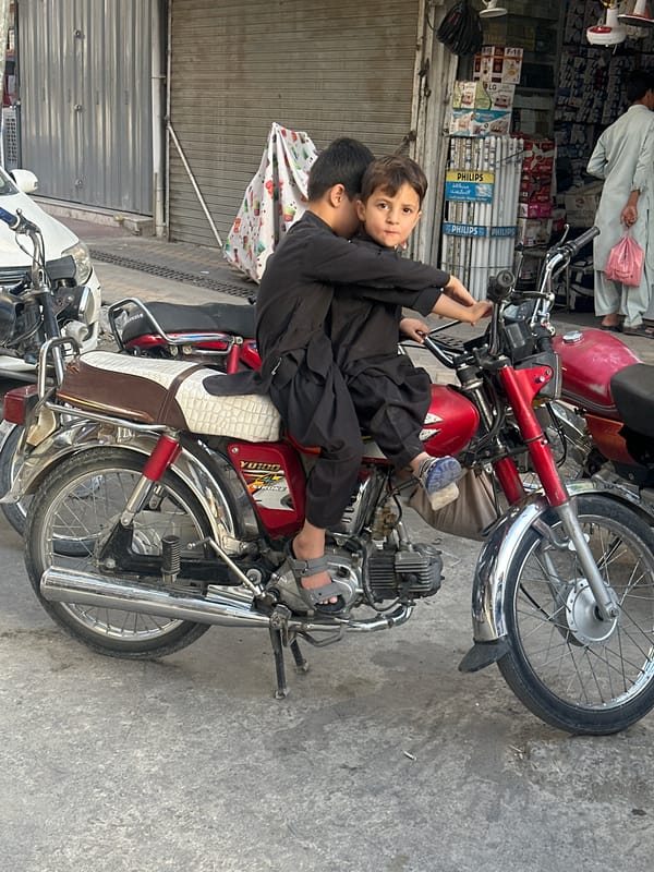 Everyday street life on motorcycles in Quetta city