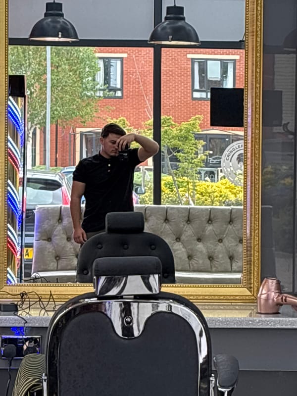 Norwich interior scenes feature barber reflection, floating sphere