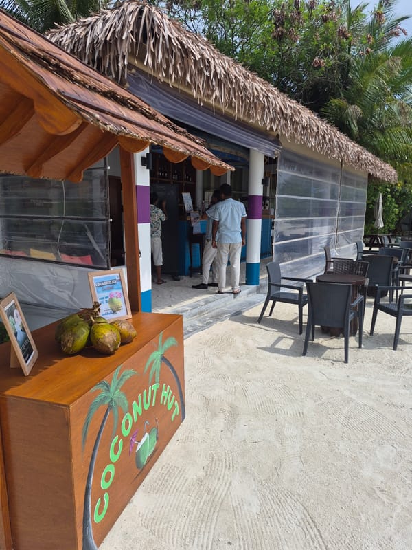 Tourist documents morning scenes across Huraa island, Maldives