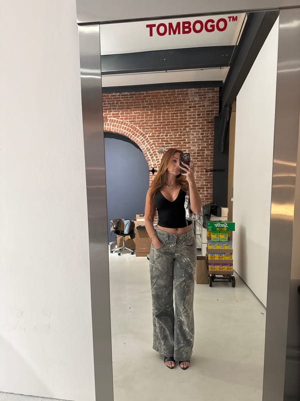 Woman attends late-night event at modern LA venue