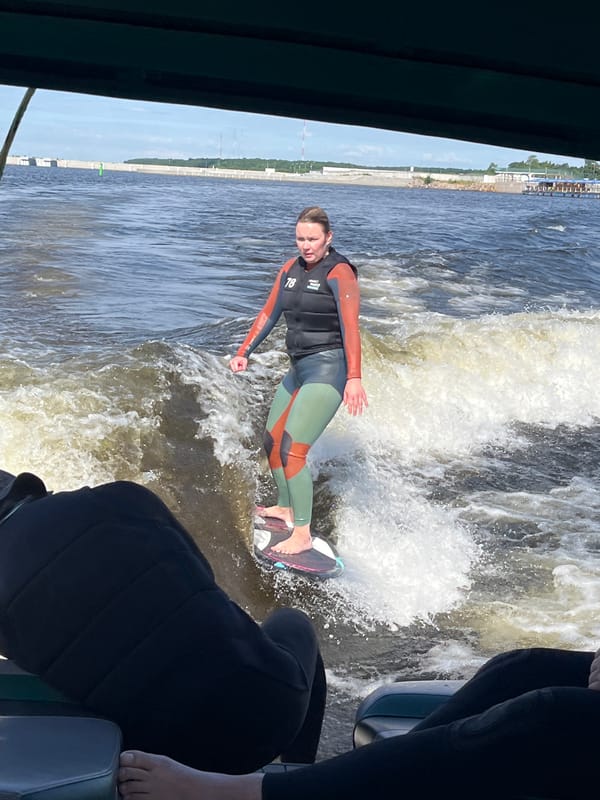 Wakeboarding session on Saint Petersburg's Neva River