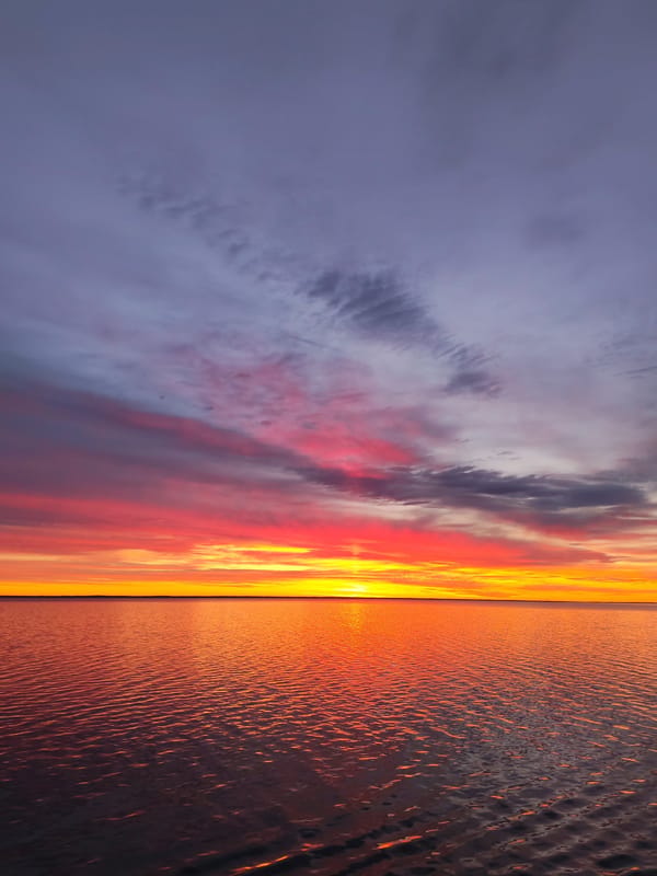 Vibrant sunset observed over Russian waters