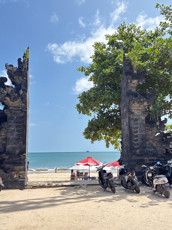 Early morning scenes captured across Kuta beaches, traditional Balinese presence