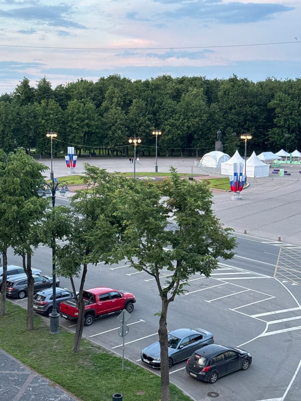 Evening scenes documented across Veliky Novgorod, Russia