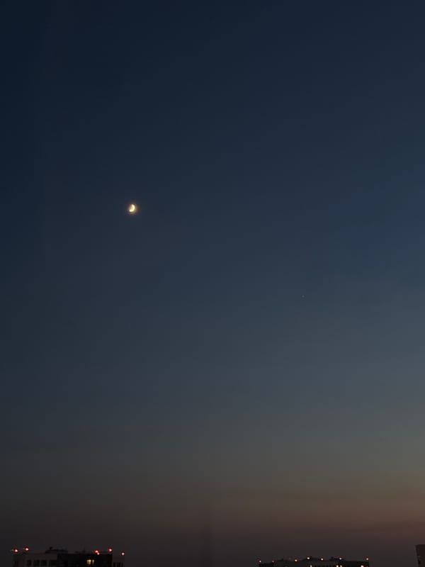 Evening in Lyubertsy: crescent moon viewing and layered dessert
