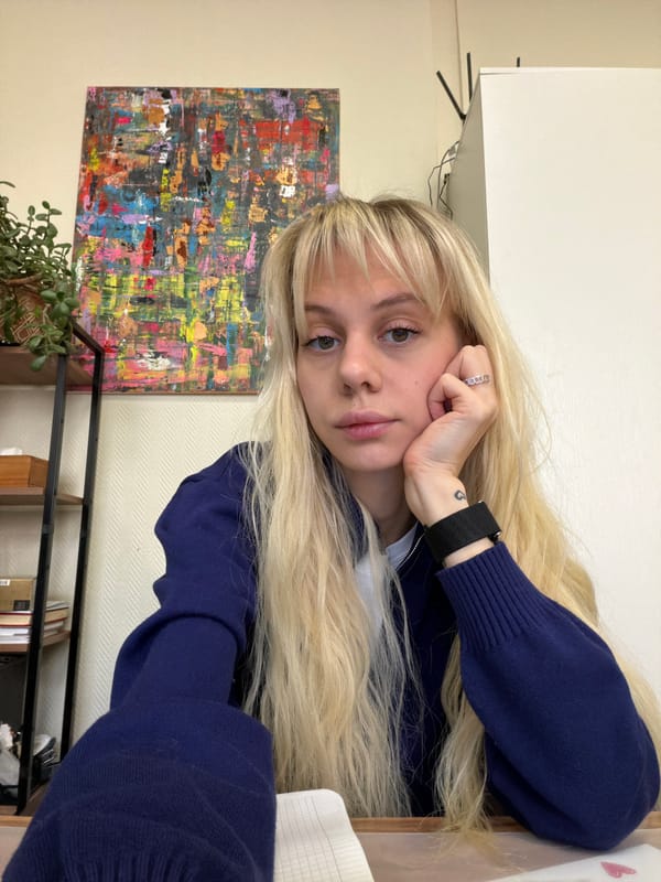 Woman takes selfie in Moscow morning