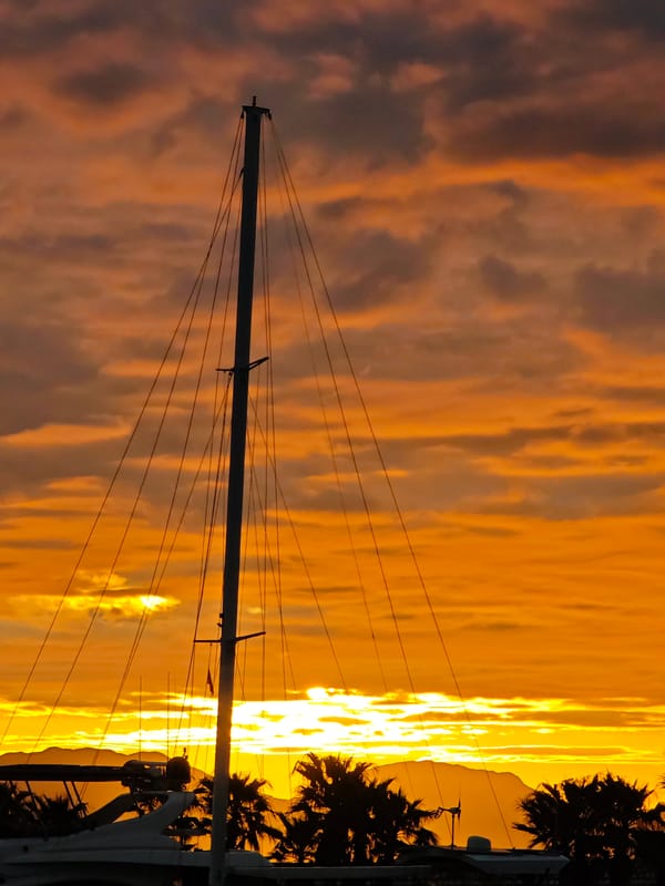 Sunset captured at marina in Finike, Turkey