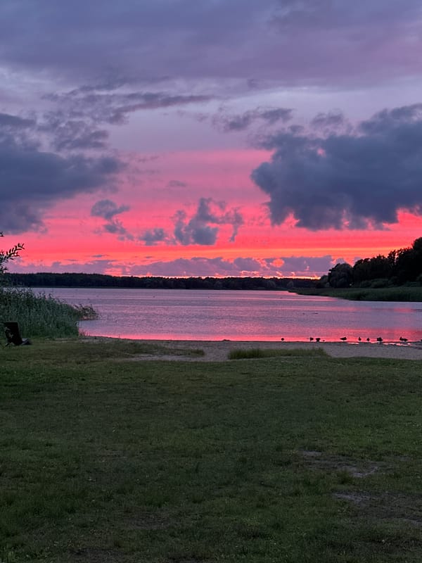 Vivid summer sunset over a Tallinn waterway