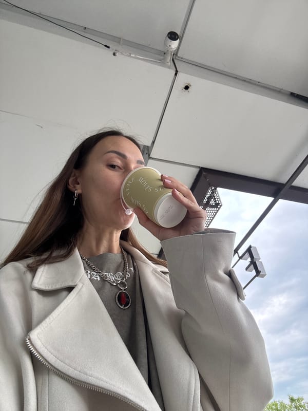 Woman documents coffee shop visit in Sochi