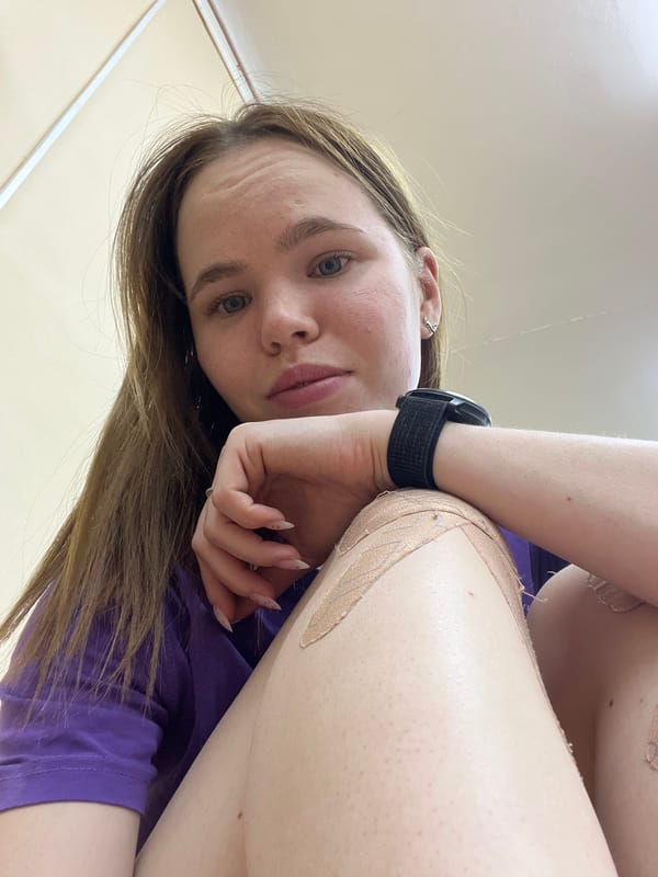 Woman photographed in multiple indoor settings in Berezniki